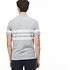 Image of Lacoste SILVER/WHITE MEN'S SLIM FIT TRIPLE STRIPE POLO