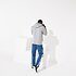 Image of Lacoste SILVER/NAVY BLUE MEN'S LACOSTE SPORT HOODED PULLOVER